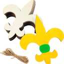 15 Pack 6 Inch Wood Fleur De Lis Cutouts Unfinished Wood Fleur De Lis Crafts Wooden Fleur De Lis Hanging Ornaments DIY Fleur De Lis Craft Gift Tags for Home Party Decoration