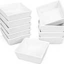 Foraineam 10-Piece Porcelain Ramekins, 4 Ounce Ramekin Bowl Set Square Baking Dipping Bowls