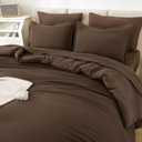 Litanika California King Comforter Set Brown - 7 Pieces Bed in a Bag Cal King Bedding Comforter Sets, Plain Lightweight Bed Set with Comforter, Sheets, Pillowcases & Shams
