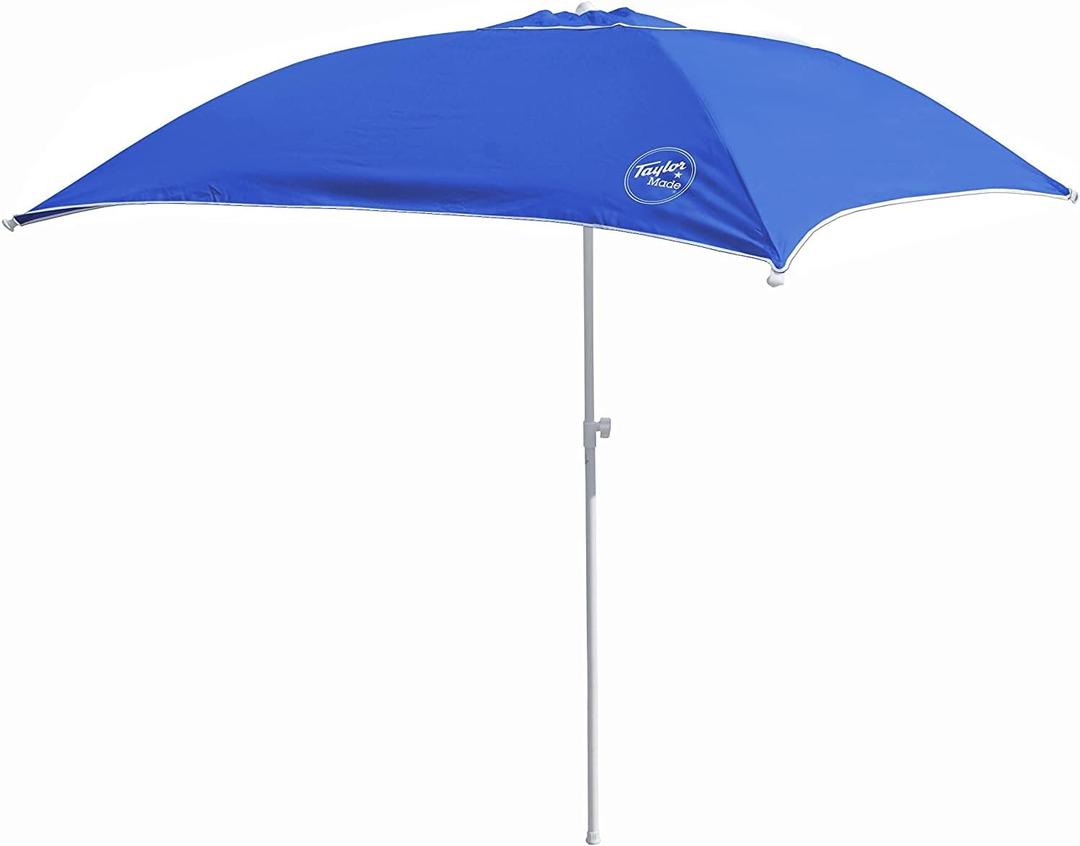 Taylor Made Anchorshade III Boat Shade, Blue, 6' x 6', Adjustable Aluminum Pole to 8 Feet, UV-Treated Fade-Resistant Nylon, Market-Style Top, Carrying Case, Fits Most Boats and Benches 22043, 6' X 6' With 6' Pole