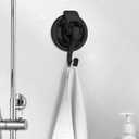 1 Pcs No Drilling Suction Cup Hooks for Bathroom Shower Kitchen Tile Door Glass Surface Organizer Hanging Use for Towels (Black)