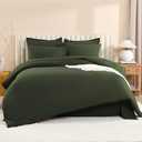 Litanika Dark Olive Green King Size Comforter Set - 3 Pieces Bed in a Bag King Bedding Comforter Sets, Plain Lightweight Bed Set with Comforter, 2 Pillowcases