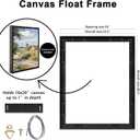 16x20 Canvas Frame, Black Floating Frames for Finished Canvas Painting, Vertical or Horizontal Wall Hanging Floater Frame with Adhesive Velcro for wall Art, 1 Pack.