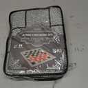 3-in-1 Vintage Giant Checkers Set, Tic Tac Toe with Reversible Mat, 24 Jumbo Chips, Family Board Game, Lawn Game, BBQ Party Favor, Indoor and Outdoor Activity for Kids and Adults