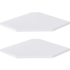 Fun Memories Corner Shelf Wall Mount, Floating Corner Shelves, Set of 2 Corner Wall Shelf Organizer, Rustic Wood Wall Storage Display Shelves for Living Room Bedroom Bathroom Kitchen, Rustic White (10.5"W x 10.5"D, White - Clean Minimalist Look)