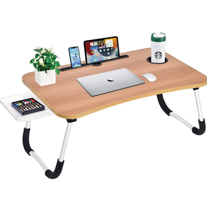 Laptop Bed Desk Table Tray Stand with Cup Holder/Drawer for Bed/Sofa/Couch/Study/Reading/Writing On Low Sitting Floor Large Portable Foldable Lap Desk Bed Trays for Eating and laptops, 23.5"x15.5"