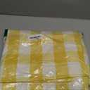 Hiasan 60 x 120 Inch Checkered Tablecloth Rectangle - Waterproof & Wrinkle Resistant Gingham Spring Table Cloth for Outdoor Picnic, Kitchen and Holiday Dinner, Yellow and White