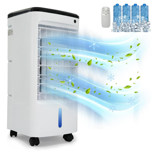 Portable Air Conditioners, Evaporative Air Cooler Dual Water Tank, 12H Timer for Auto-off, 4 Upgraded Ice Packs, Smart Remote, Fast Cooling Windowless Swamp Cooler Air Conditioner for Room