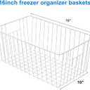16inch Freezer Wire Storage Organizer Baskets, Household Refrigerator Bins with Built-in Handles for Cabinet, Pantry, Closet, Bedroom
