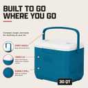 Coleman Chiller 30-Quart Portable Cooler, Insulated, Ocean Blue | TempLock Insulation, Cold for up to 48 hours, Wide-Grip Handle, Great for Tailgates, Picnics, Beach Days
