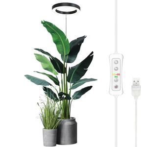 Plant Grow Light, yadoker LED Growing Light Full Spectrum for Indoor Plants, Height Adjustable, Automatic Timer, 5V Low Safe Voltage, Idea for Large Plant Light