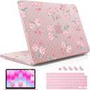 May Chen for MacBook Neo Case 13 inch 2026 | 100% Match Official Color | Pattern Printing, Anti-Crack & Scratch & Fingerprint | Protective Hard Shell Cases Laptop Model A3404 - Polka dot Floral