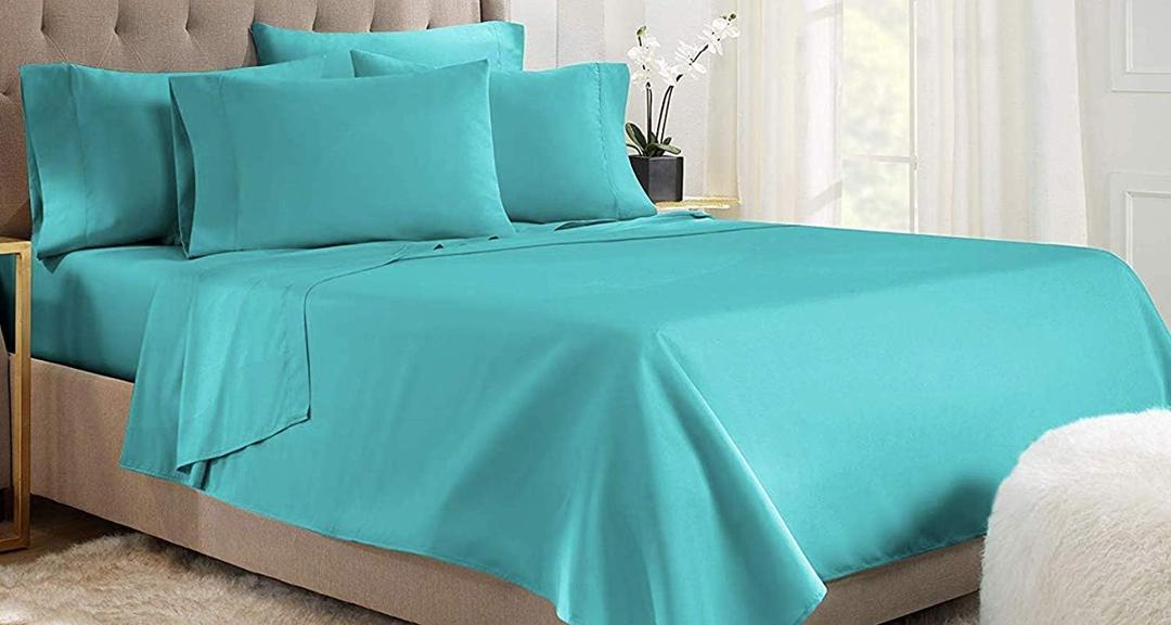 Empire Home Teal Flat Sheet Persian 1800 Collection Top Sheet Wrinkle Free Newo (Queen)