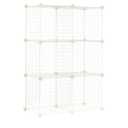 Amazon Basics 6 Cube Wire Grid Storage Organizer, Stackable Storage Cubes, Modular Closet Organizer Shelves, 14.6" D x 30.3" W x 44.8" H, White