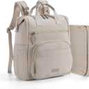 Mommore Neoprene Diaper Bag Backpack Small Lightweight Baby Diaper Bags Water Resistant Diaper Backpack for Boys Girls Newborn with Changing Pad, Stroller Straps (Taupe Mist)