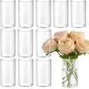 12Pcs TBWIND Glass Cylinder Vases for Centerpieces, 6 Inch Clear Flower Vases for Wedding Decorations and Indoor Home Decor, Hurricane Candle Holder for Table Shelf, Party