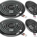 Black Porcelain Burner Drip Pans 2*WB31M19(8) 2*WB31M20(6)&Electric Stove Burner Replacement 2*MP15YA(6") 2*MP21YA(8") Compatible for G-E Hot-point Ken-more Electric Range Stove by MIFLUS