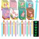 AmazingSpark 48 Pcs Axolotl Mini Notebooks Axolotl Ballpoint Pens Set Cute Animal Pocket Notepads Retractable Pens Gift for Birthday Party Favors Goodie Bag Stuffers School Classroom Rewards