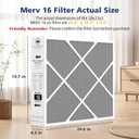 2 Pack 20x25x5 MERV 16 Air Filter, Compatible with Lennox HCC20-28 MERV 16 Furnace Filter for HVAC System, Part Number HCF20-16, HCF20-10