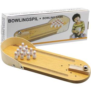 MorTime Mini Wooden Desktop Bowling Game Toy, Classic Desk Ball for Kids