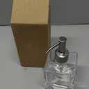 Square Bathroom Soap Dispenser, Brushed Nickel, Glass Bottle, Stainless Steel Pump, Kitchen Hand Soap Dispenser (1-Pack)