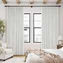 TWODRAPES 90 Inch Linen Blackout Curtains Pinch Pleated for Living Room Thermal Noise Reduction Two Layer 100% Black Out Curtains with Liner Back Tab Pinch Pleat Rings Hooks Window Drapes Track Ivory
