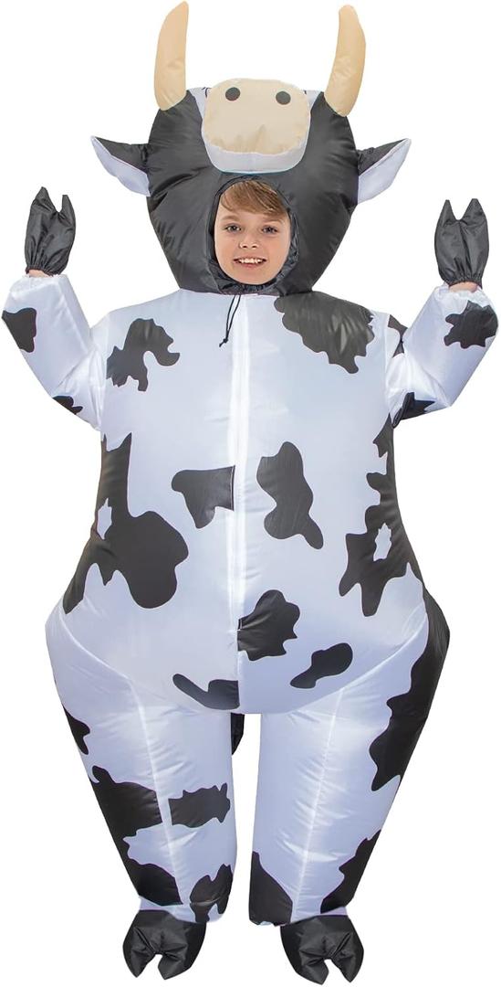 Stegosaurus Inflatable Cow Costume Kids, Halloween Blow Up Costumes for Kid Funny Cow Suit for Boys & Girls Cosplay Party