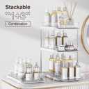Delamu 2-Tier Multi-Purpose Bathroom Under Sink Organizers and Storage, Stackable Kitchen Pantry Organization, Pull Out Medicine Cabinet Organizer with Movable Dividers, White, 2 Pack