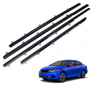 4-Piece Window Weatherstrip Seal Belt Compatible with Honda Civic
