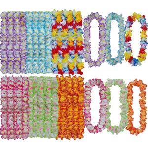 Leis for Luau Party - 24 Count | Thick and Lush Flower Leis for Luau Parties, Graduations, Birthdays, and Beach Weddings | Tropical Party Decorations and Hula Dance Accessories(Mixed Color)