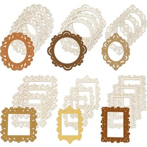 18 Pieces Wood Frames for Crafts Unfinished Wood DIY Picture Unfinished Picture Frames Ornament Craft with Ropes for DIY Christmas Tree Hanging Decor Photo Display 5.9 x 4.7 Inch