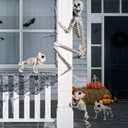 JOYIN 5.6 FT Halloween Posable Life Size Skeleton Full Body Realistic Bones with Movable Joints for Halloween Indoor and Outdoor Decoration Props Spooky Scene Party Decorations (White)