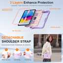 Case for iPad A16 11th/10th Generation 11/10.9 Inch 2025/2022, Ubearkk for iPad a16 case Military Grade Fully-Body Rugged Shockproof Cases with Large Kickstand Pen Holder Shoulder Strap, Purple Pink