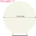 Wokceer 7.2FT Round Backdrop Cover Round Arch Covers Ivory Spandex Circle Balloon Arch Backdrop Cover for Wedding Birthday Party Baby Bridal Shower Decor
