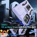 DEERLAMN Case for Samsung Galaxy S25 Edge with Slide Camera Cover+Screen Protector (1 Pack), Rotated Ring Kickstand Military Grade Shockproof Protective Cover-Light Purple (S25 Edge-6.7 Inch)