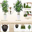 7FT Artificial Dracaena Tree, Fake Tree Indoor with White Tall Planter, Tall Artificial Plants Indoor, Artificial Silk Tree for Home Office Decor Plants Indoor Outdoor (White)