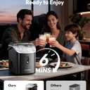 EUHOMY Nugget Ice Maker Countertop with Handle, Ready in 6 Mins, 38lbs/Day, Removable Top Cover, Self-Cleaning, Portable Chewable Ice Maker with Basket, Scoop, for Home/RV/Party/Camping (Black)