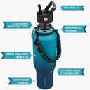 BJPKPK Insulated Water Bottles with Straw Lid, 35oz Metal Water Bottle with 2 lids & Paracord Strap, Double Wall Stainless Steel Vacuum Tumblers, Cups, Mugs, Thermo for Hot& Cold Drinks, Sea