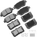 cciyu D908 D1113 8pcs Front & Rear Ceramic Brake Pads Kits 2006 For Lexus GS300, 2009-2013 For Lexus IS250