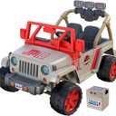 Jurassic - 12V Kids Ride On with Rechargeable Battery, LED Headlights, Press-Button Start, Durable Wheels, Forward & Reverse Drive, Contoured Seat