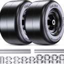 13x6.50-6" Flat Free Lawn Mower Tires, Universal Fit Solid Front Tires for Zero Turn Mowers, Adjustable Hub with 3/4" & 5/8" Bearings for Residential & Commercial Use, 2 Pack, Large Bearing Design