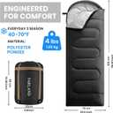 FARLAND Sleeping Bags for Adults Teens Kids with Compression Sack Portable and Lightweight for 3-4 Season Camping, Hiking,Waterproof, Backpacking and Outdoors