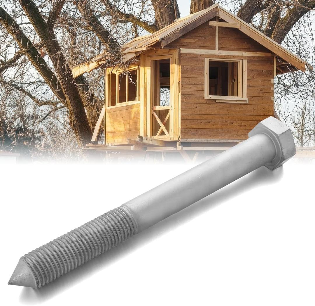 1 Pc Treehouse Lag Bolt Hot Dip Galvanized Hex Head Lag Screws for Treehouse Brackets Hardware Deck Construction Wood Framing Heavy Duty(1.25 x 12 Inch)