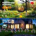 2026 4th of July Solar Stake Lights Decorations Outdoor, Waterproof LED Red White Blue Lights for Fourth of July, Patriotic Decorations Lights for Yard Garden Pathway Patio, 250th Anniversary