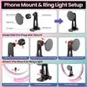 UBeesize 12'' LED Ring Light with 62'' Tripod Stand and Magnetic Phone Holder, Selfie Ring Light for Video Recording, Live Streaming, Compatible with iPhone & Android (Pink)