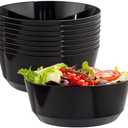 Hioasis 8 Pack Plastic Serving Bowls 128oz Black Plastic Bowls Heavy Duty Disposable Serving Bowls for Party Snack & Salad & Candy & Bar Buffet & New Year