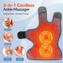 2PCS Cordless Foot Massager for Neuropathy, Foot and Ankle Massager for Pain Relief, 3000mAh Rechargeable Ankle Heating Pad with Massage for Circulation, Gray
