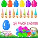 24 PCS Prefilled Easter Eggs with Mini Toys Inside Vintage Lucky Dolls Action Figures for Kids Boys Girls Easter Basket Stuffers Party Favors Easter Egg Hunt