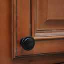 DecoBasics Cabinet Hardware Mushroom Knob (1- Inch, Pack of 25), Kitchen Cabinet Knob, Zinc Cabinet Pull Knobs for Kitchen Cabinet, Dresser and Drawer (Flat Black) (Round-Stepped - Black)