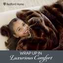 Faux Fur Throw - Luxurious, Hypoallergenic Premium Zobel Faux Marten Sable Fur Blanket with Plush Mink Back and Gift Box, 60x70 by Bedford Home (Amber Brown)